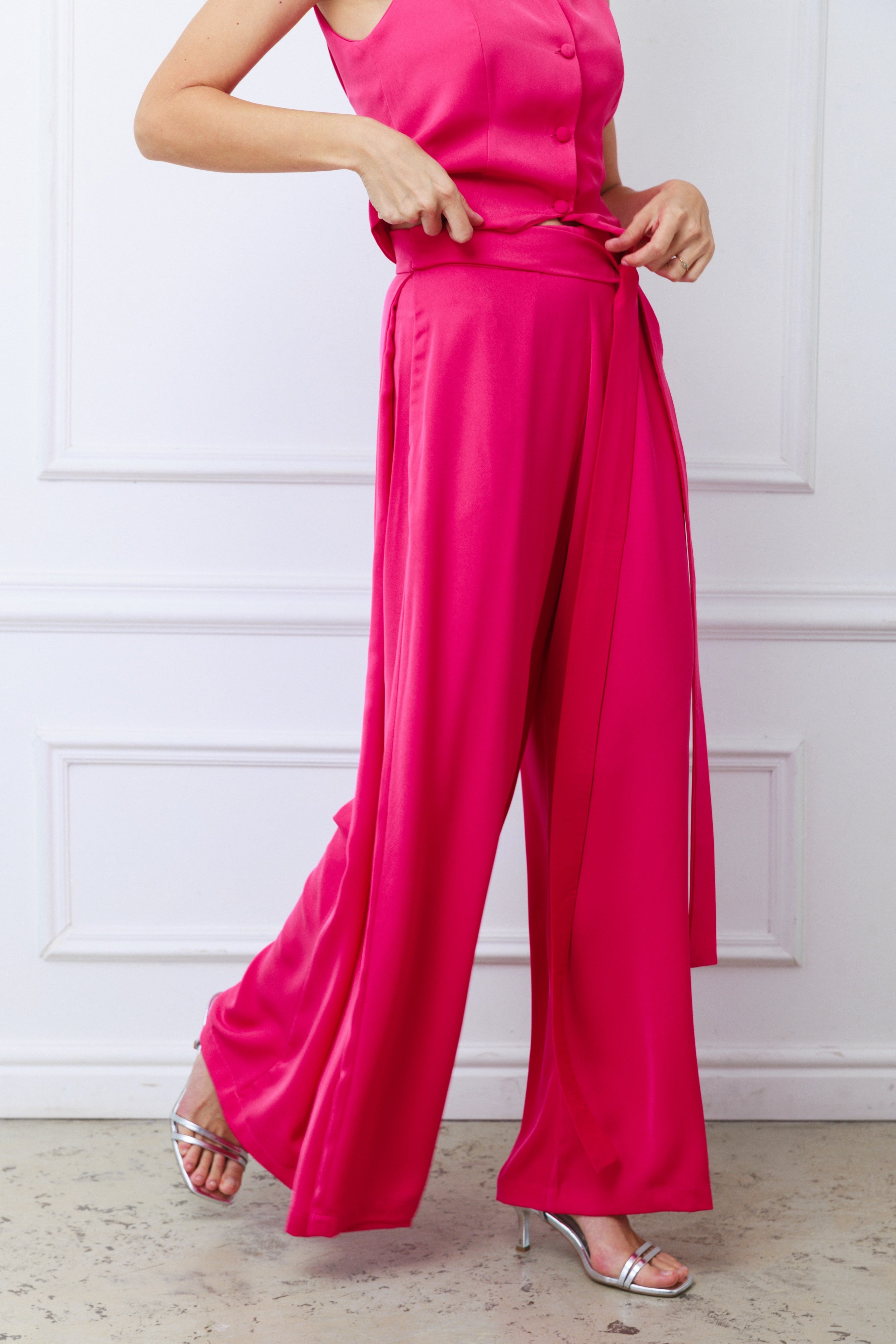 Susan Long Pants in Fuchsia Pink
