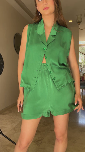 Green Blazer and Shorts Set Mary/Wolls