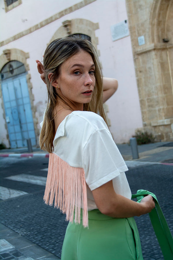 Pink Fringe T-Shirt Jane